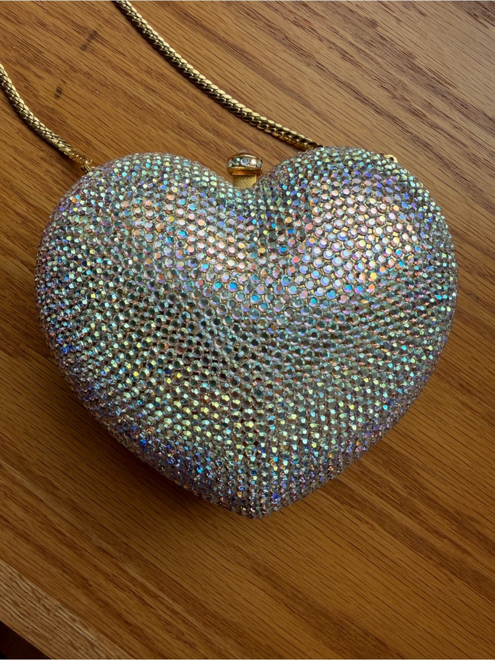 Isabella Adams Vintage Swarovski Crystals Heart Clutch Purse - Repaired